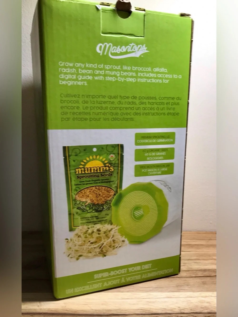Mason Jar Brand Sprouting Kit Glass Jar Special Filter Lid DIY Kitchen Sprouts